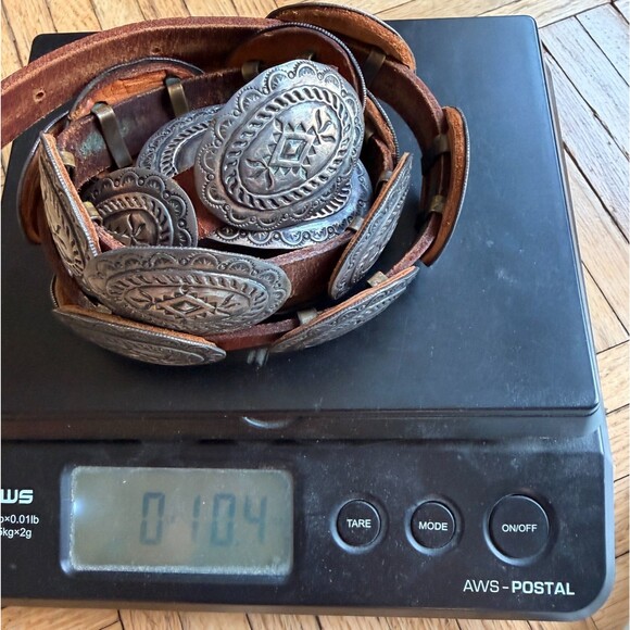 LARGE STERLING SILVER HANDMADE CONCHO BELT - 16 conches 290 grams main image 6